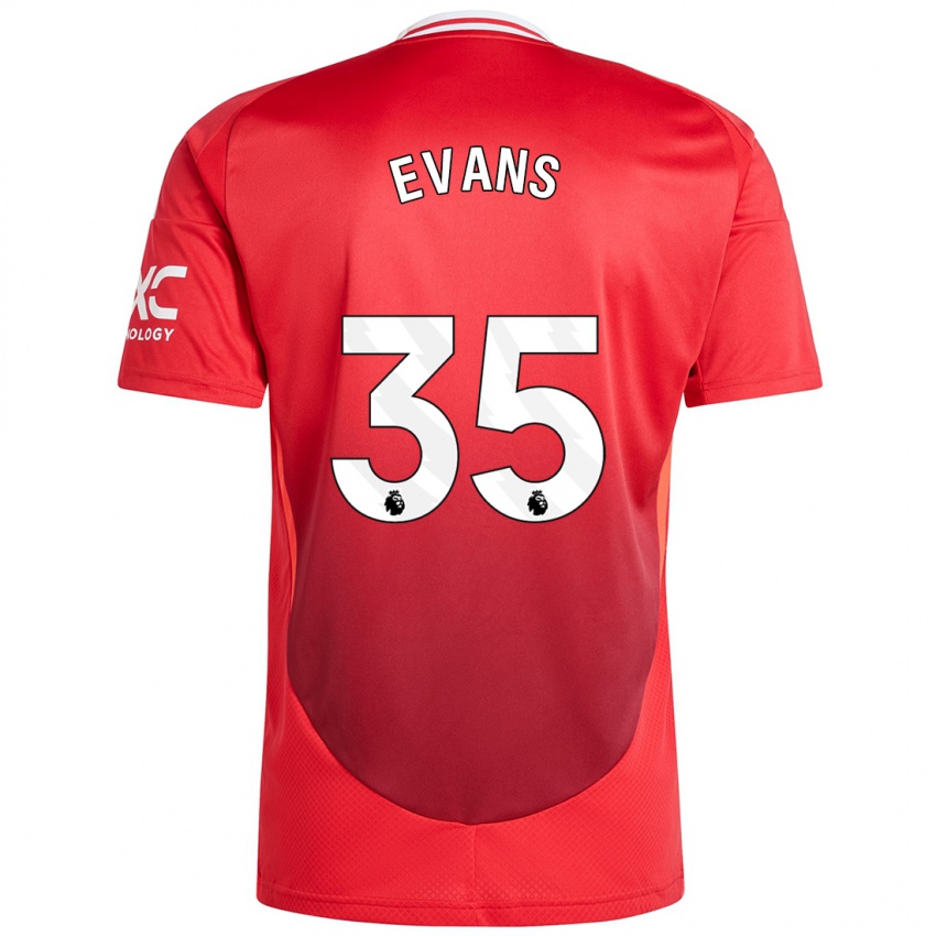 Gyermek Jonny Evans #35 Élénkpiros Hazai Jersey 2024/25 Mez Póló Ing