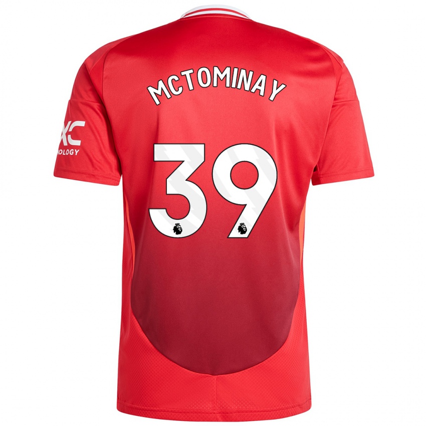 Gyermek Scott Mctominay #39 Élénkpiros Hazai Jersey 2024/25 Mez Póló Ing