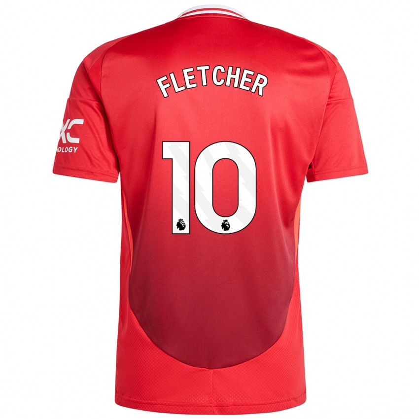 Gyermek Jack Fletcher #10 Élénkpiros Hazai Jersey 2024/25 Mez Póló Ing