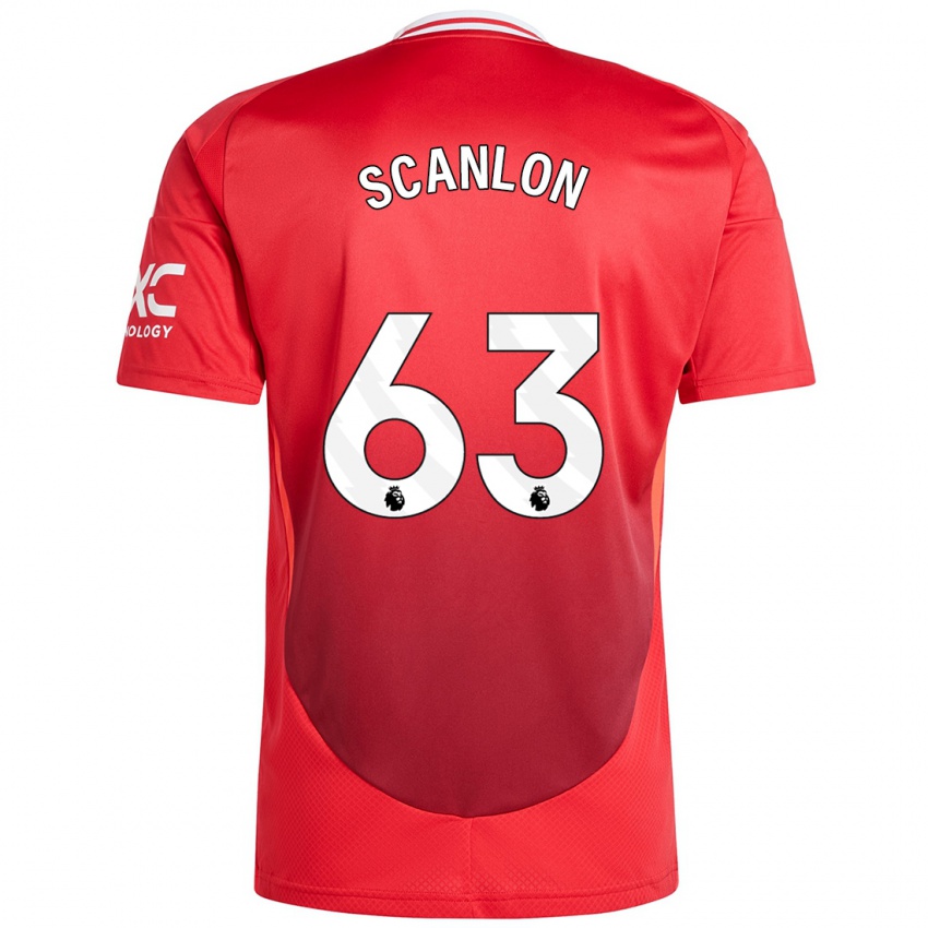 Gyermek James Scanlon #63 Élénkpiros Hazai Jersey 2024/25 Mez Póló Ing