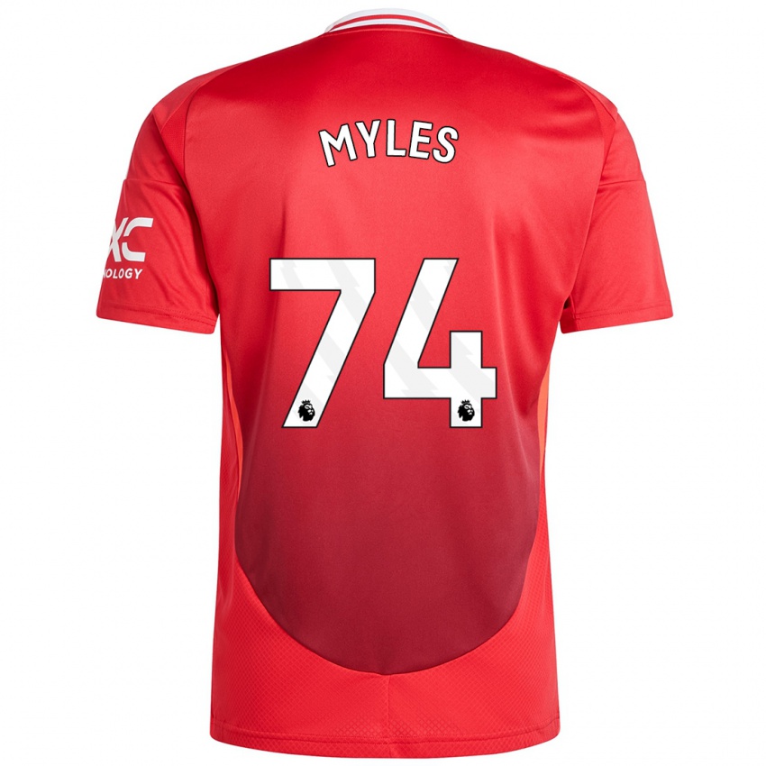 Gyermek Tom Myles #74 Élénkpiros Hazai Jersey 2024/25 Mez Póló Ing