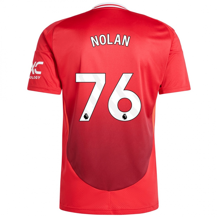 Gyermek James Nolan #76 Élénkpiros Hazai Jersey 2024/25 Mez Póló Ing