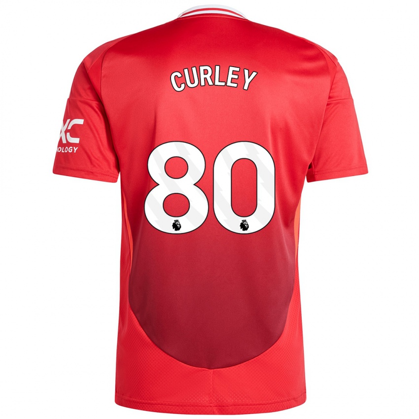 Gyermek Ruben Curley #80 Élénkpiros Hazai Jersey 2024/25 Mez Póló Ing