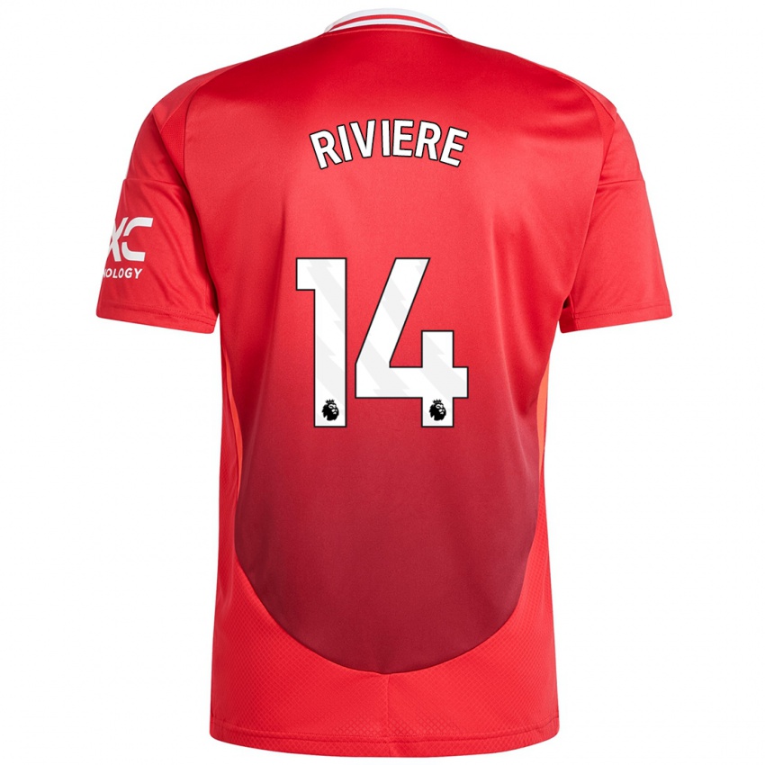 Gyermek Jayde Riviere #14 Élénkpiros Hazai Jersey 2024/25 Mez Póló Ing