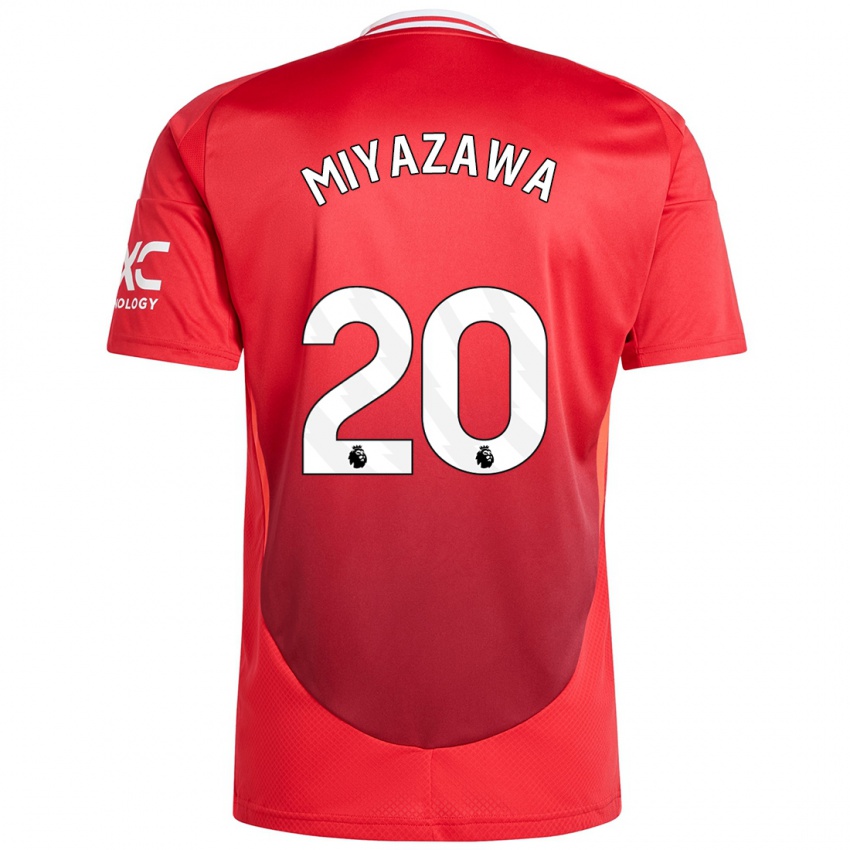 Gyermek Hinata Miyazawa #20 Élénkpiros Hazai Jersey 2024/25 Mez Póló Ing