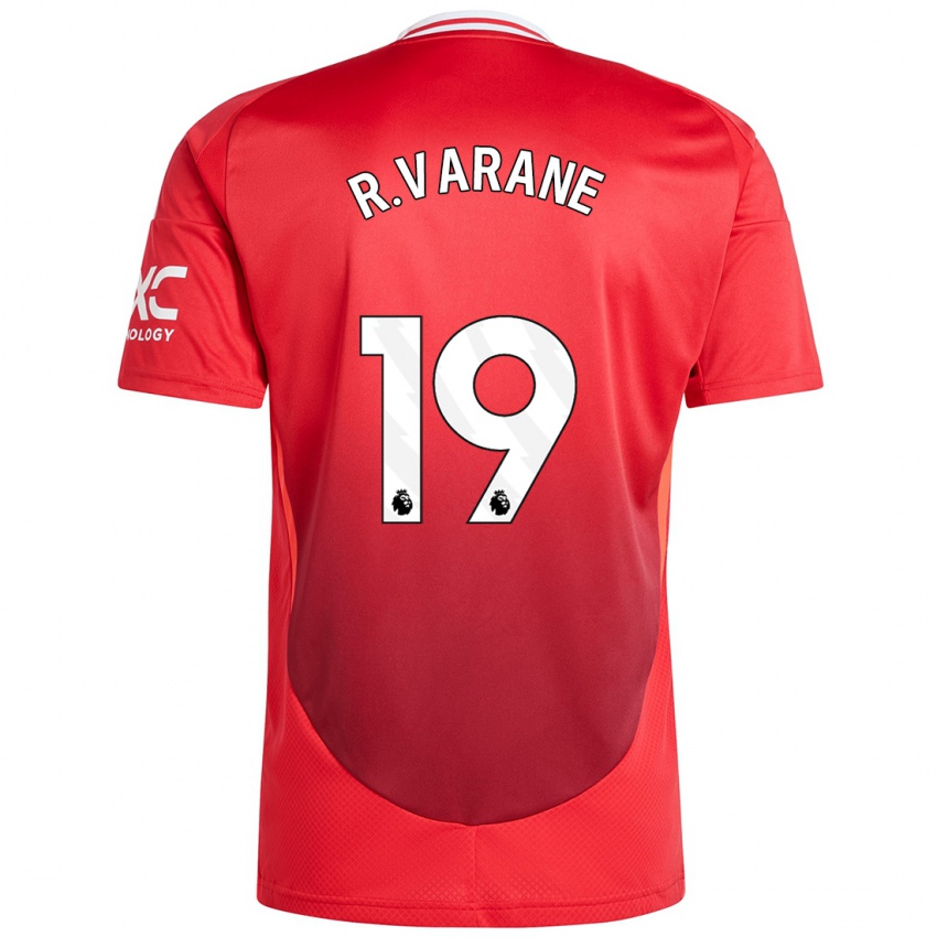 Gyermek Raphael Varane #19 Élénkpiros Hazai Jersey 2024/25 Mez Póló Ing