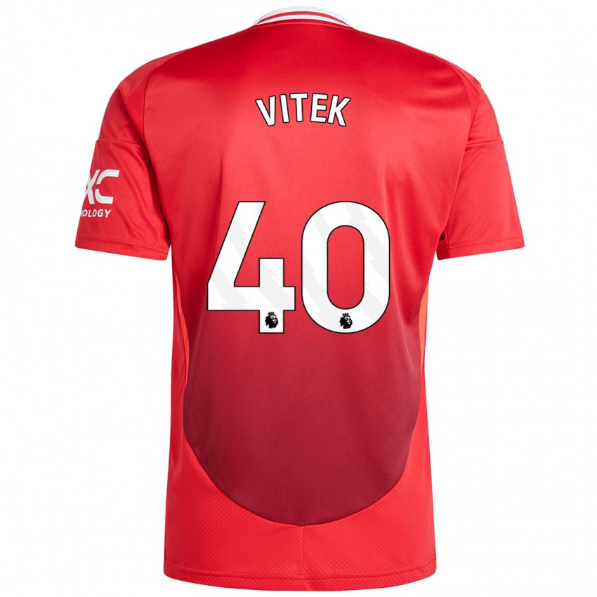 Gyermek Radek Vitek #40 Élénkpiros Hazai Jersey 2024/25 Mez Póló Ing