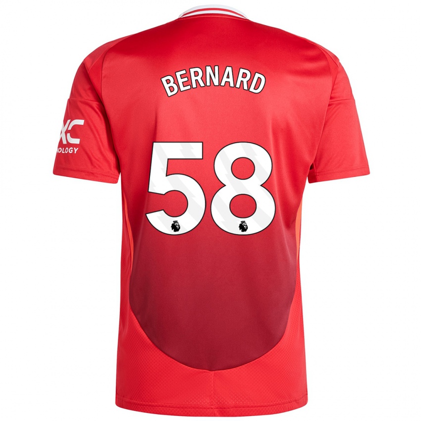 Gyermek Bernard #58 Élénkpiros Hazai Jersey 2024/25 Mez Póló Ing