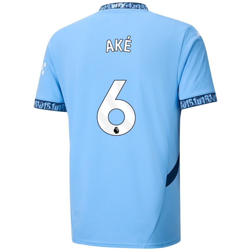 Gyermek Nathan Ake #6 Sötétkék Hazai Jersey 2024/25 Mez Póló Ing