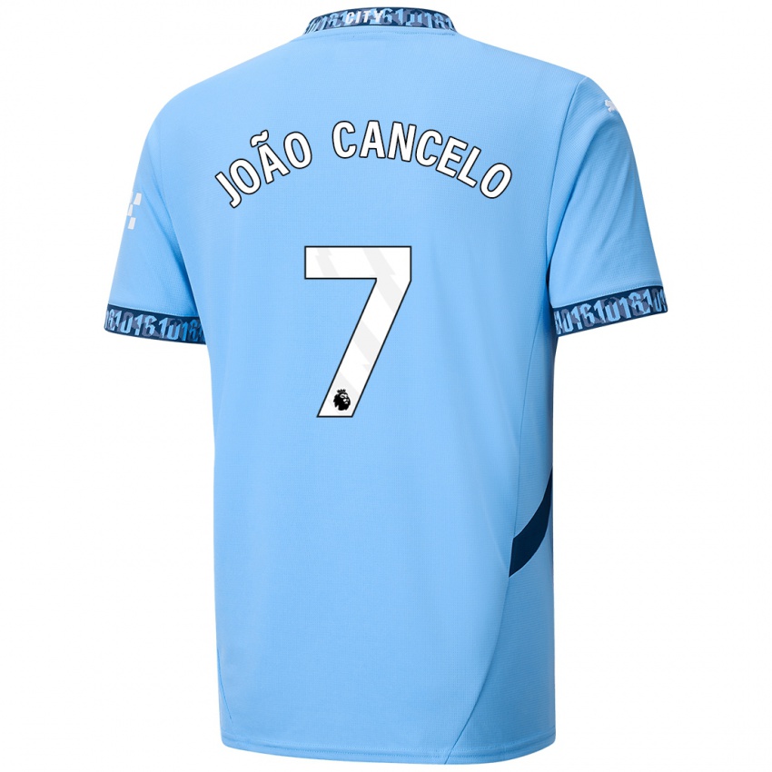 Gyermek Joao Cancelo #7 Sötétkék Hazai Jersey 2024/25 Mez Póló Ing