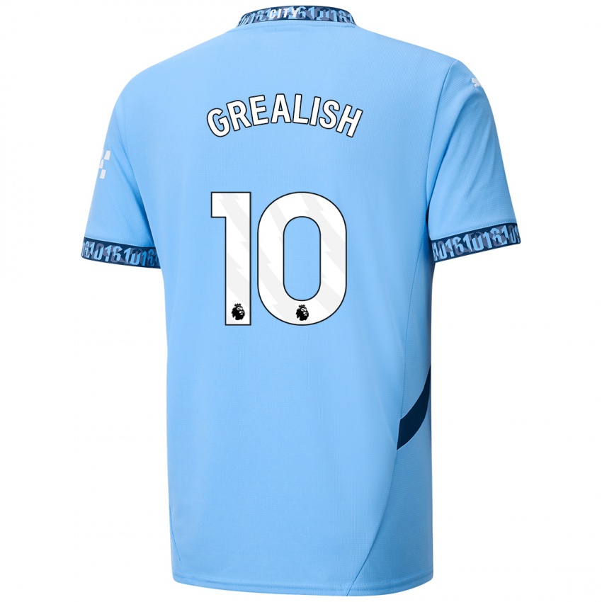 Gyermek Jack Grealish #10 Sötétkék Hazai Jersey 2024/25 Mez Póló Ing