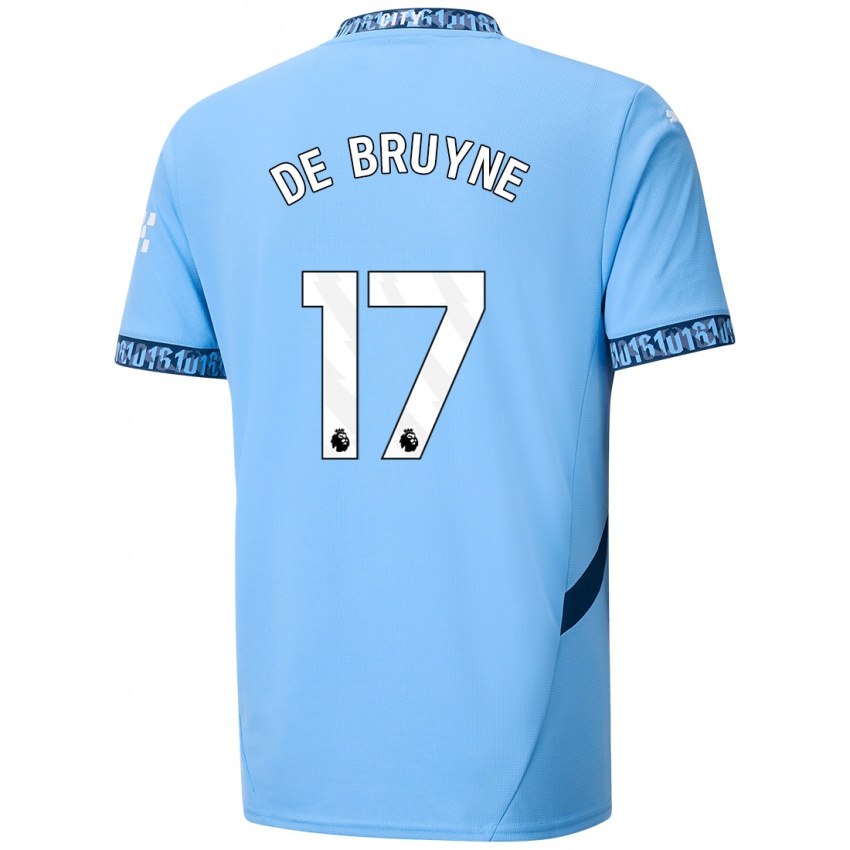 Gyermek Kevin De Bruyne #17 Sötétkék Hazai Jersey 2024/25 Mez Póló Ing