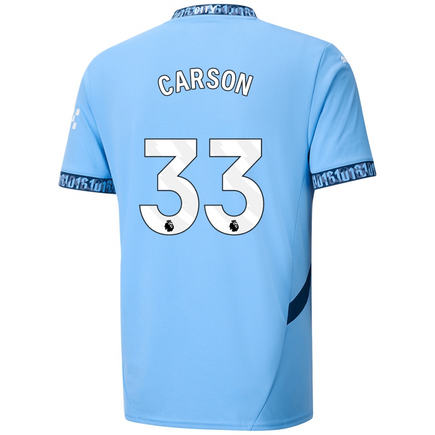 Gyermek Scott Carson #33 Sötétkék Hazai Jersey 2024/25 Mez Póló Ing