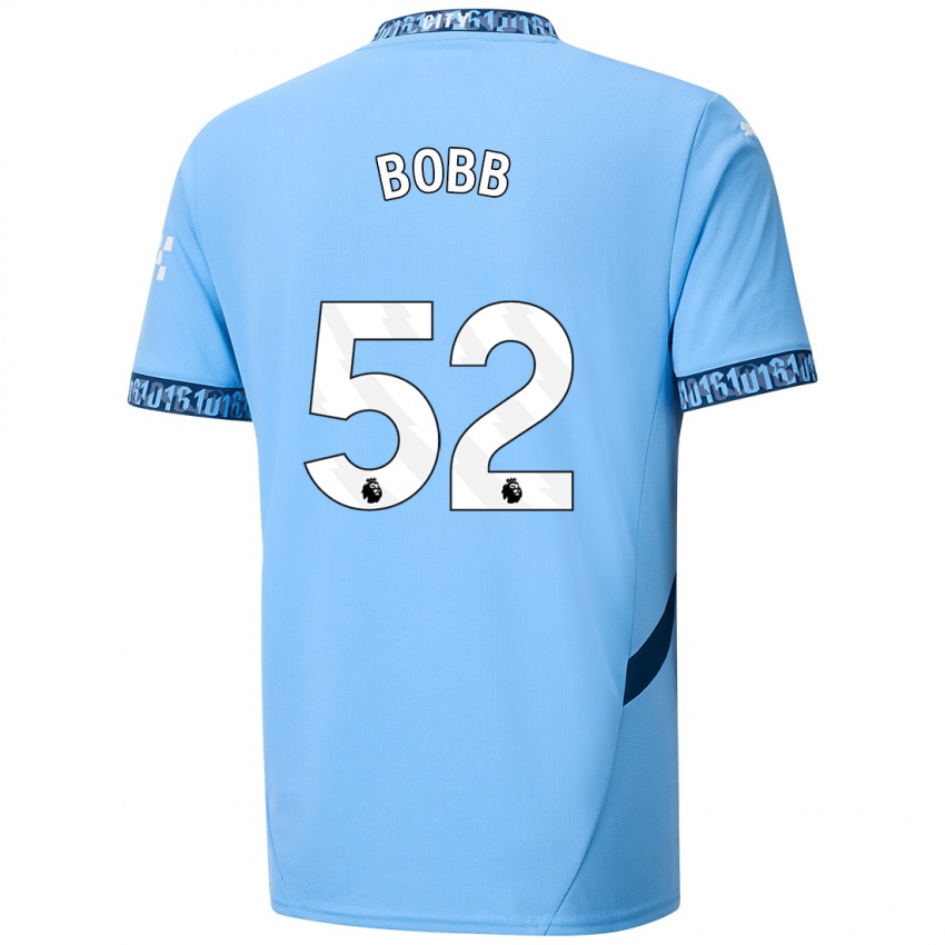 Gyermek Oscar Bobb #52 Sötétkék Hazai Jersey 2024/25 Mez Póló Ing