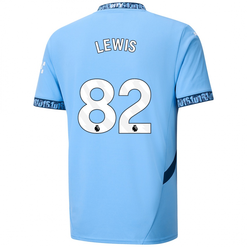 Gyermek Rico Lewis #82 Sötétkék Hazai Jersey 2024/25 Mez Póló Ing