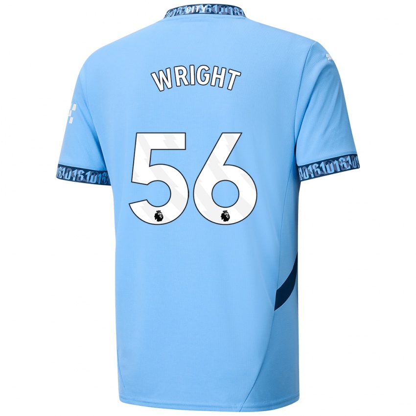 Gyermek Jacob Wright #56 Sötétkék Hazai Jersey 2024/25 Mez Póló Ing