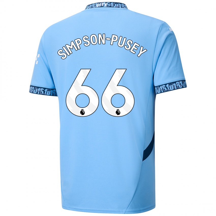 Gyermek Jahmai Simpson-Pusey #66 Sötétkék Hazai Jersey 2024/25 Mez Póló Ing