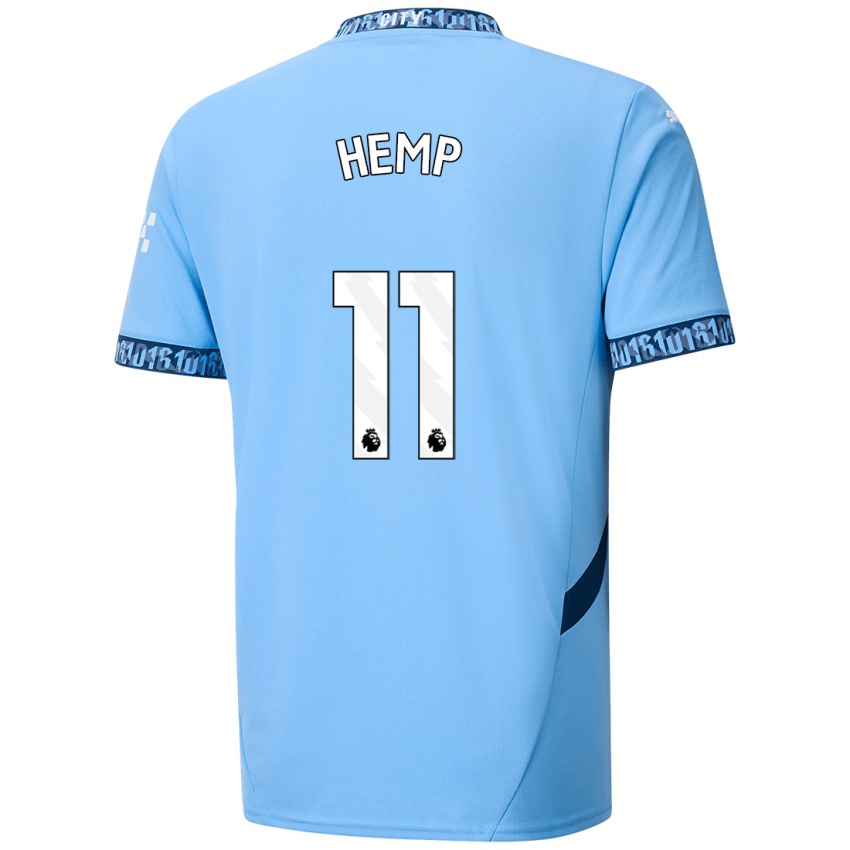 Gyermek Lauren Hemp #11 Sötétkék Hazai Jersey 2024/25 Mez Póló Ing