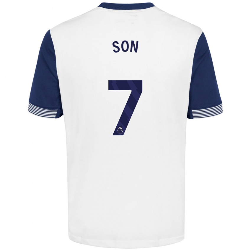 Gyermek Heung-Min Son #7 Fehér Kék Hazai Jersey 2024/25 Mez Póló Ing