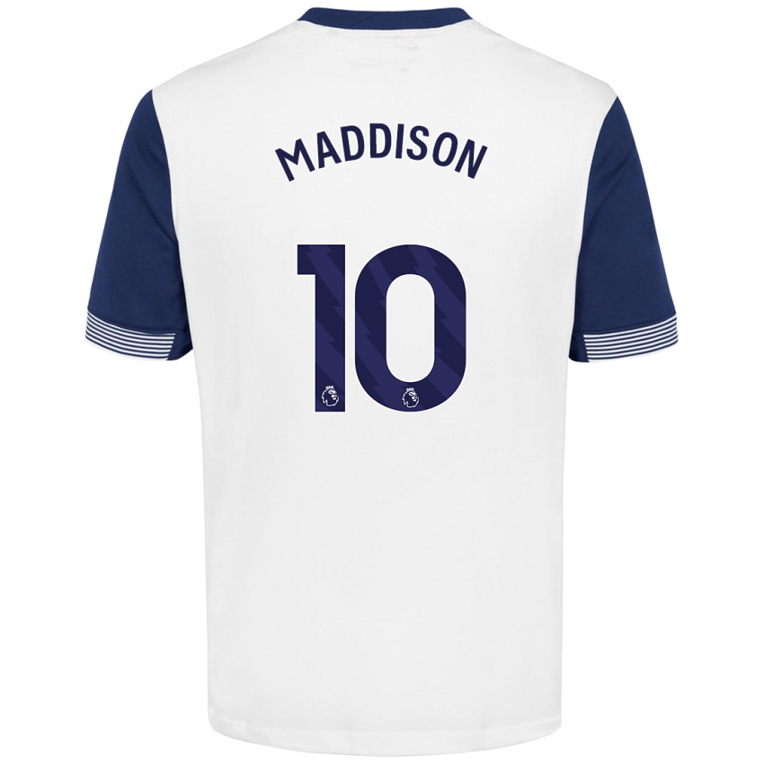 Gyermek James Maddison #10 Fehér Kék Hazai Jersey 2024/25 Mez Póló Ing