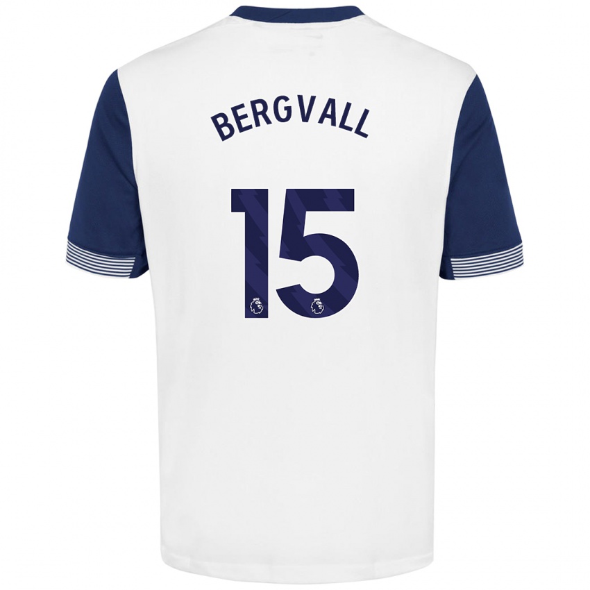 Gyermek Lucas Bergvall #15 Fehér Kék Hazai Jersey 2024/25 Mez Póló Ing