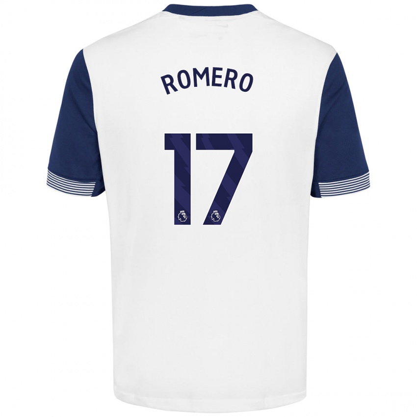 Gyermek Cristian Romero #17 Fehér Kék Hazai Jersey 2024/25 Mez Póló Ing