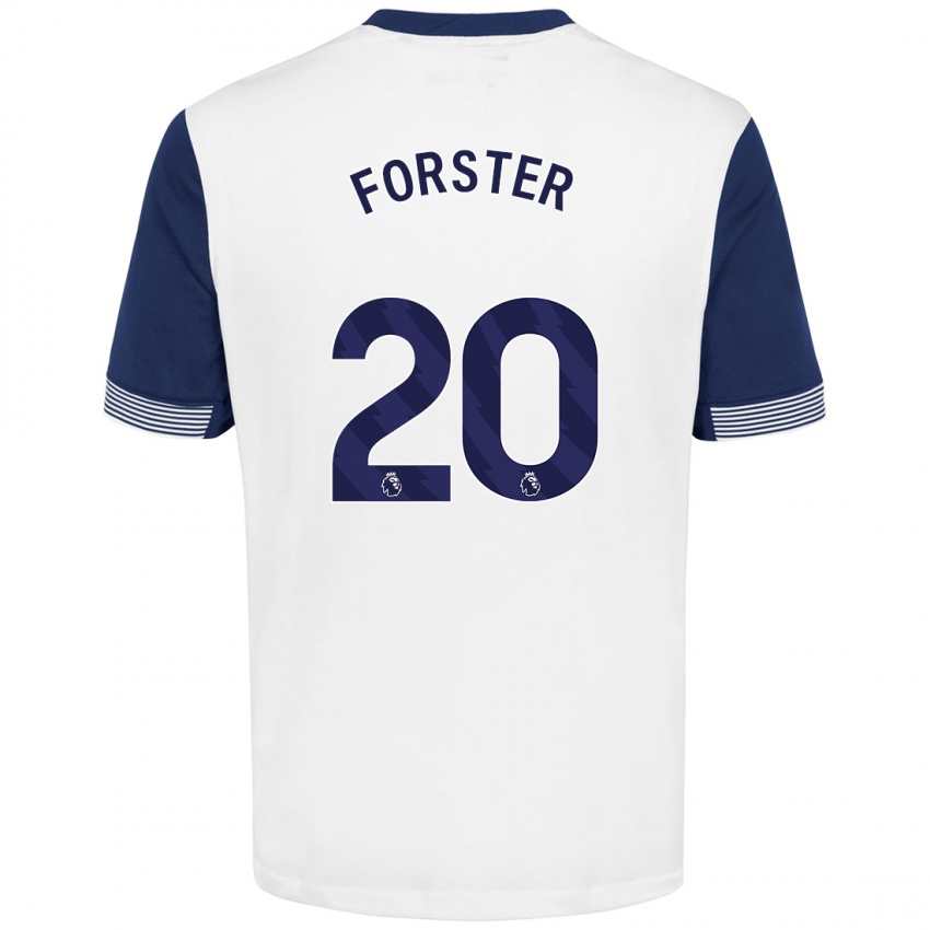 Gyermek Fraser Forster #20 Fehér Kék Hazai Jersey 2024/25 Mez Póló Ing