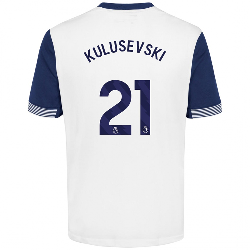 Gyermek Dejan Kulusevski #21 Fehér Kék Hazai Jersey 2024/25 Mez Póló Ing