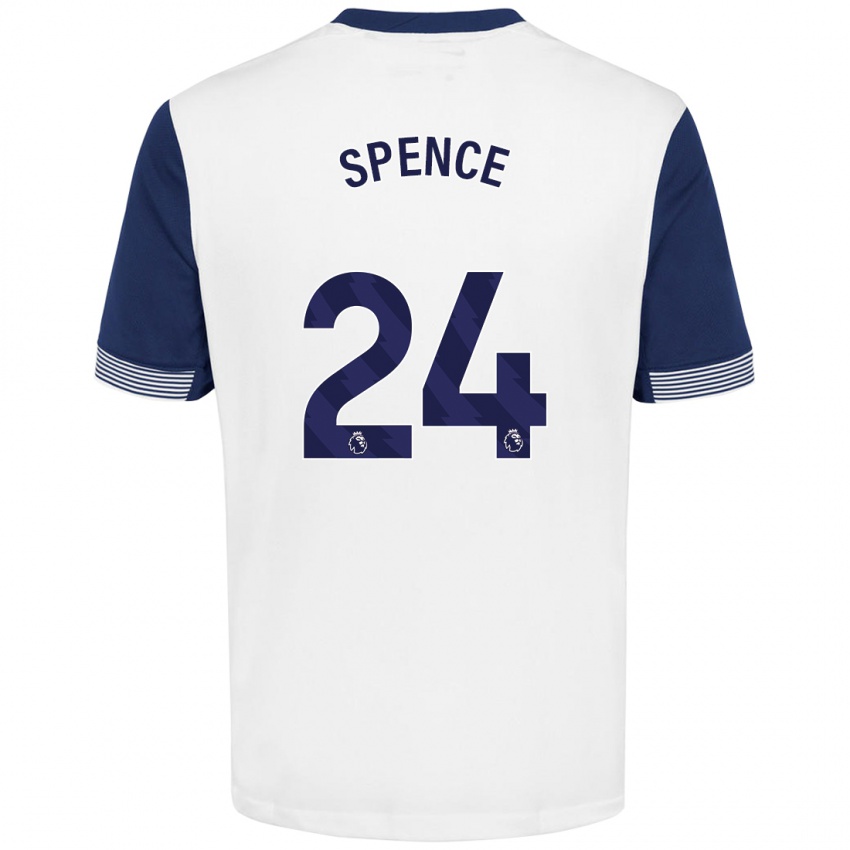 Gyermek Djed Spence #24 Fehér Kék Hazai Jersey 2024/25 Mez Póló Ing