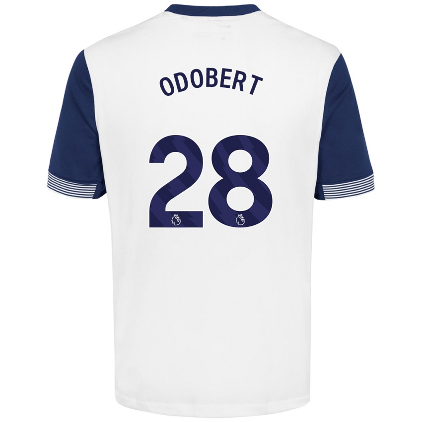 Gyermek Wilson Odobert #28 Fehér Kék Hazai Jersey 2024/25 Mez Póló Ing