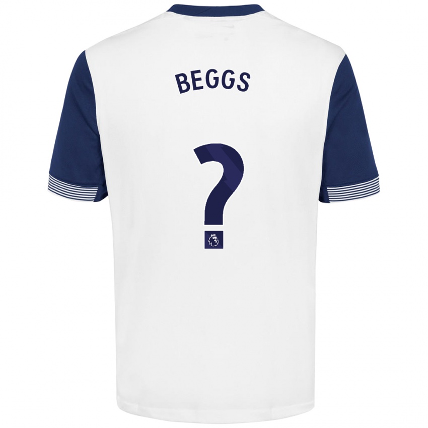 Gyermek Jamel Beggs #0 Fehér Kék Hazai Jersey 2024/25 Mez Póló Ing