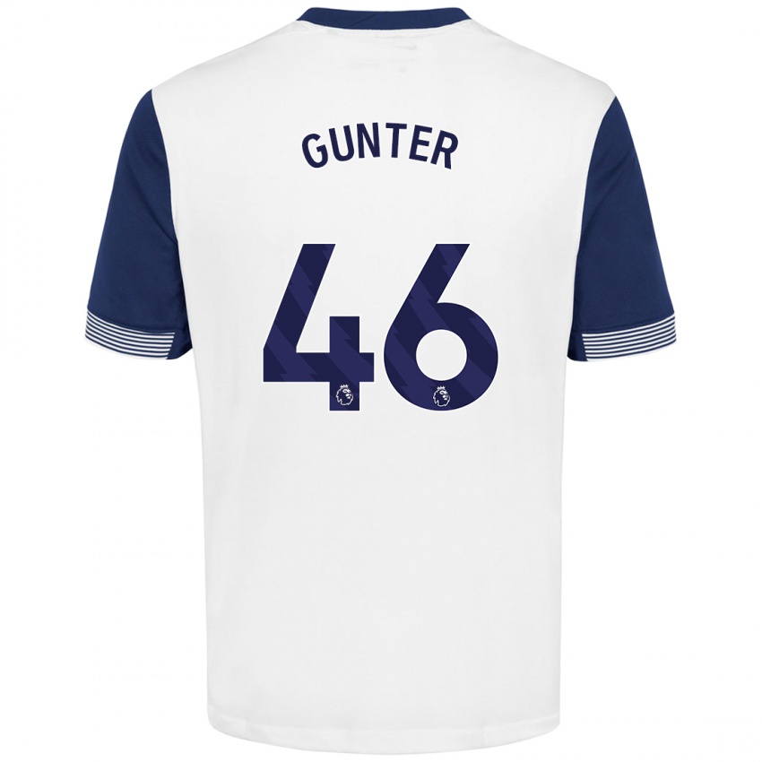 Gyermek Luca Gunter #46 Fehér Kék Hazai Jersey 2024/25 Mez Póló Ing