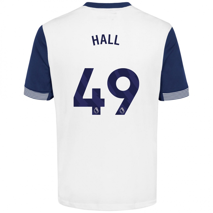 Gyermek Tyrese Hall #49 Fehér Kék Hazai Jersey 2024/25 Mez Póló Ing