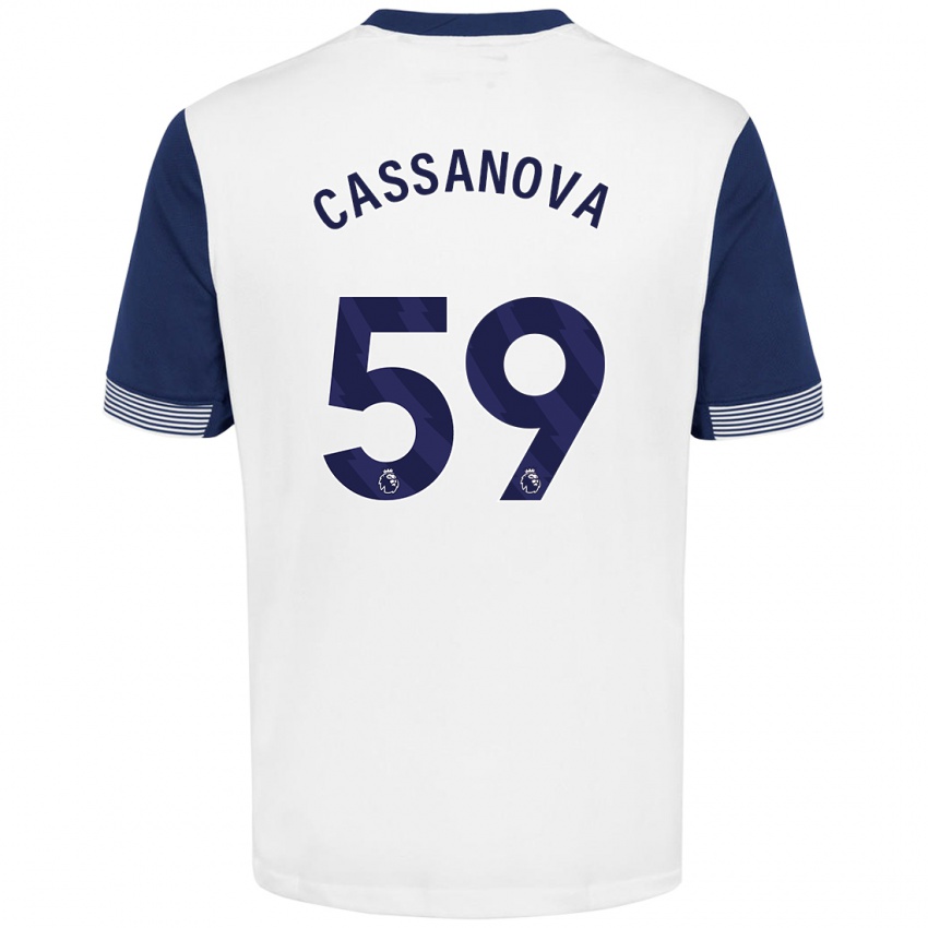 Gyermek Dante Cassanova #59 Fehér Kék Hazai Jersey 2024/25 Mez Póló Ing