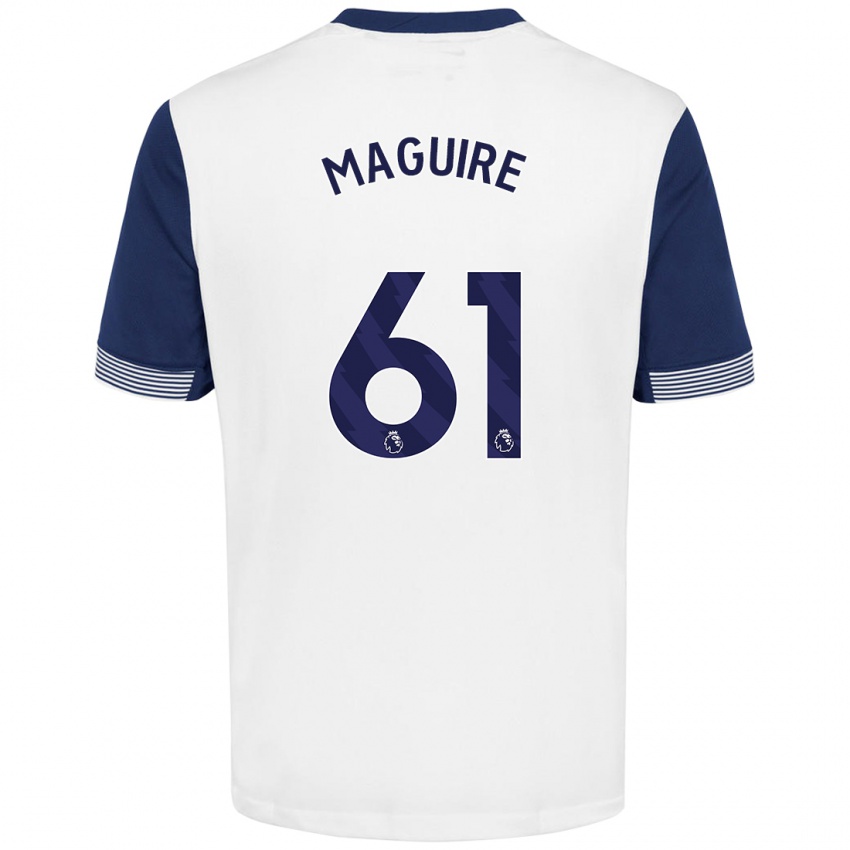 Gyermek Aaron Maguire #61 Fehér Kék Hazai Jersey 2024/25 Mez Póló Ing