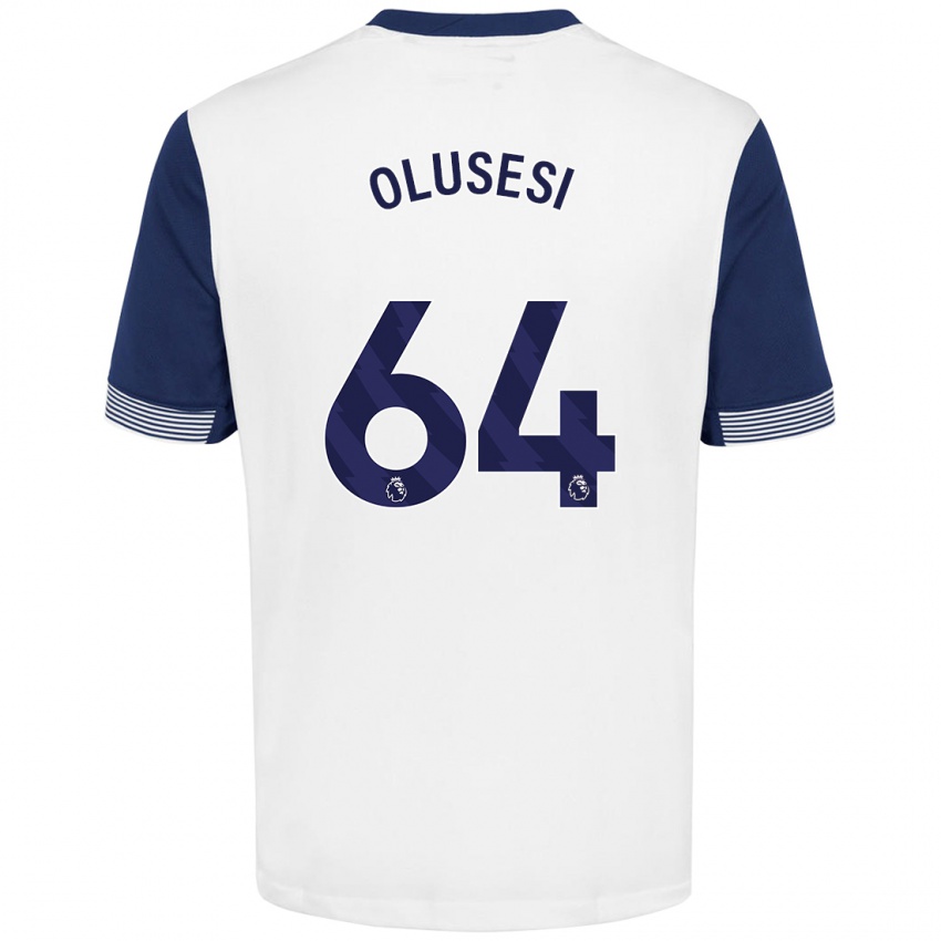 Gyermek Callum Olusesi #64 Fehér Kék Hazai Jersey 2024/25 Mez Póló Ing