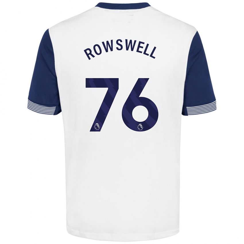 Gyermek James Rowswell #76 Fehér Kék Hazai Jersey 2024/25 Mez Póló Ing