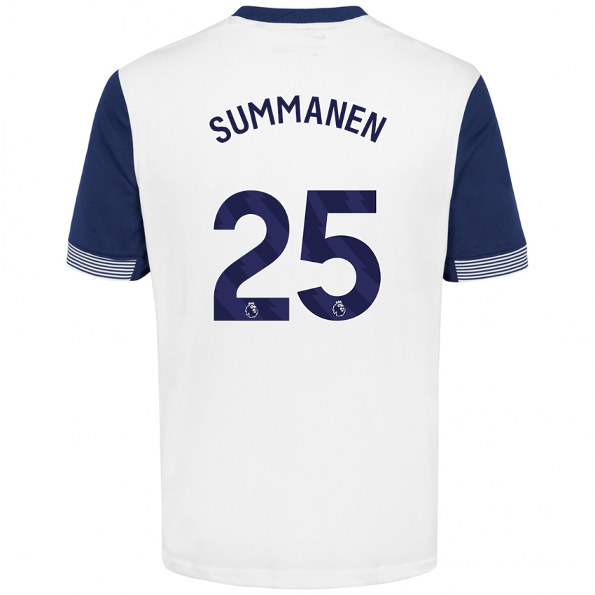 Gyermek Eveliina Summanen #25 Fehér Kék Hazai Jersey 2024/25 Mez Póló Ing