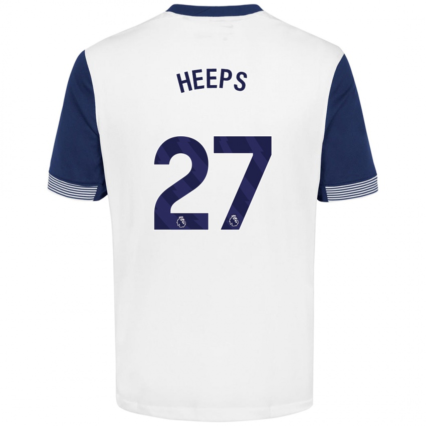 Gyermek Eleanor Heeps #27 Fehér Kék Hazai Jersey 2024/25 Mez Póló Ing