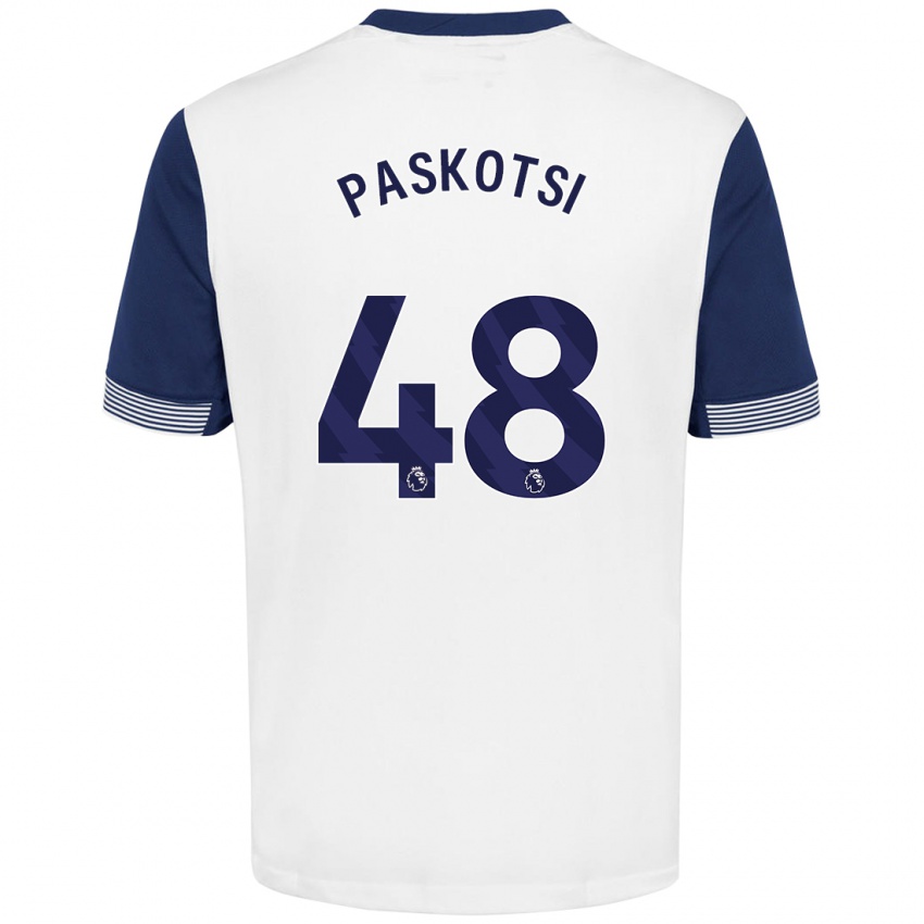 Gyermek Maksim Paskotsi #48 Fehér Kék Hazai Jersey 2024/25 Mez Póló Ing