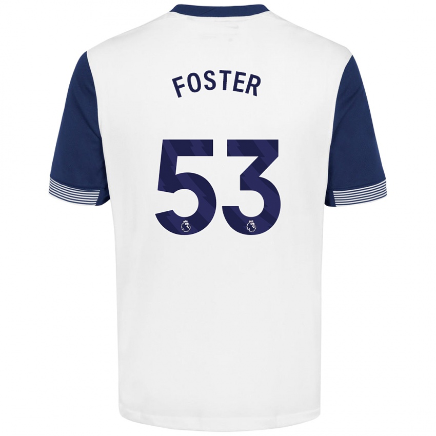 Gyermek Brooklyn Lyons Foster #53 Fehér Kék Hazai Jersey 2024/25 Mez Póló Ing