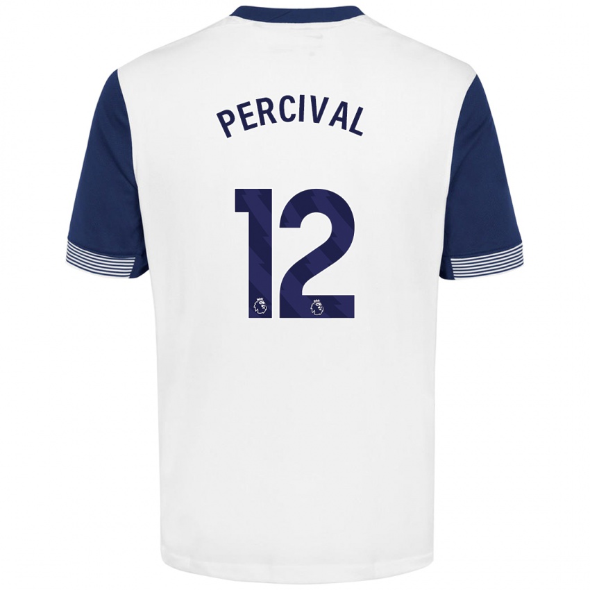 Gyermek Ria Percival #12 Fehér Kék Hazai Jersey 2024/25 Mez Póló Ing