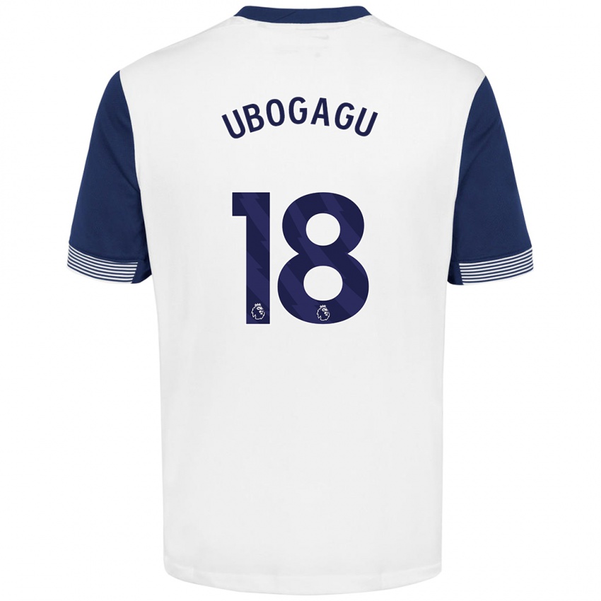 Gyermek Chioma Ubogagu #18 Fehér Kék Hazai Jersey 2024/25 Mez Póló Ing