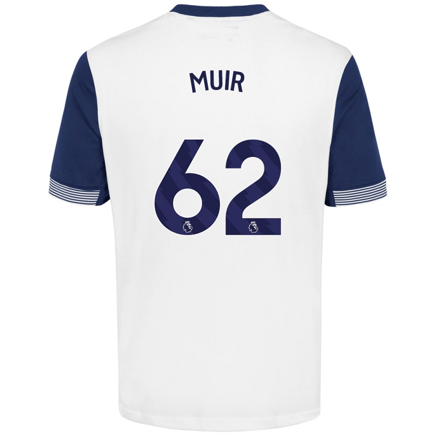 Gyermek Marqes Muir #62 Fehér Kék Hazai Jersey 2024/25 Mez Póló Ing