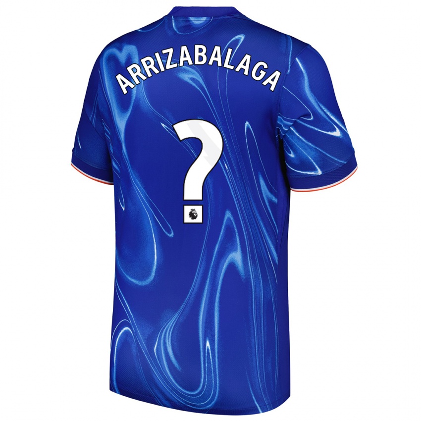 Gyermek Kepa Arrizabalaga #0 Kék Fehér Hazai Jersey 2024/25 Mez Póló Ing