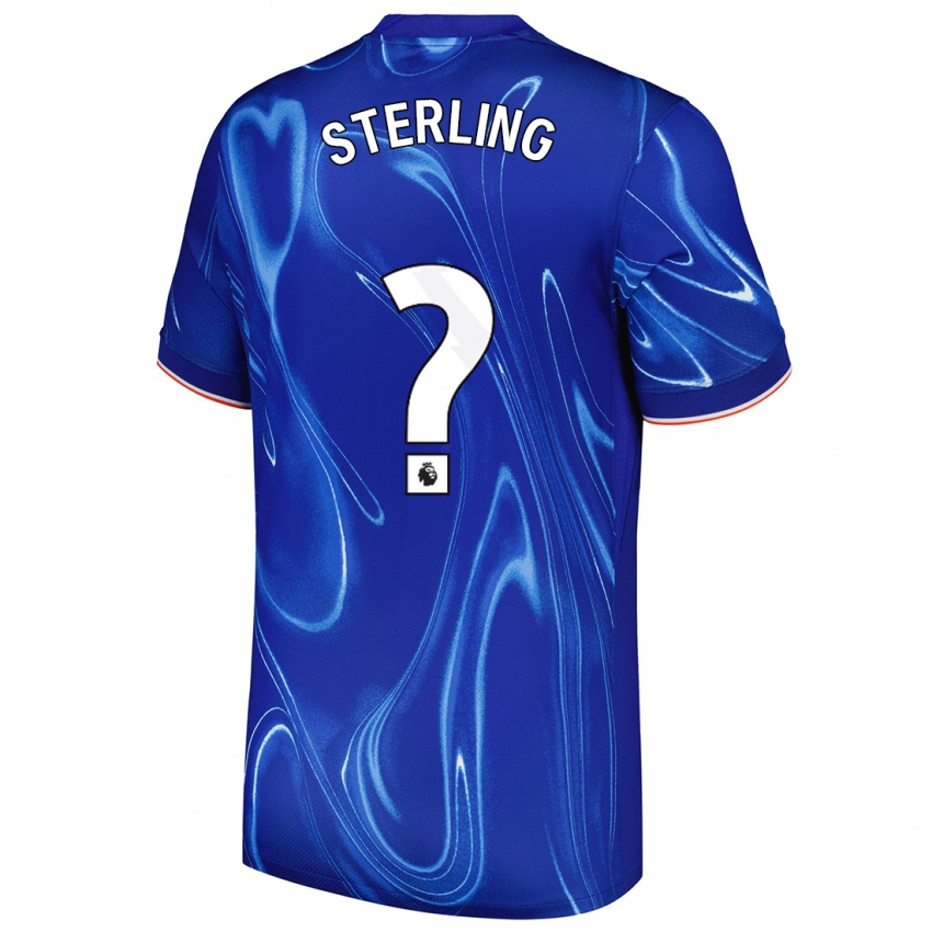 Gyermek Raheem Sterling #0 Kék Fehér Hazai Jersey 2024/25 Mez Póló Ing