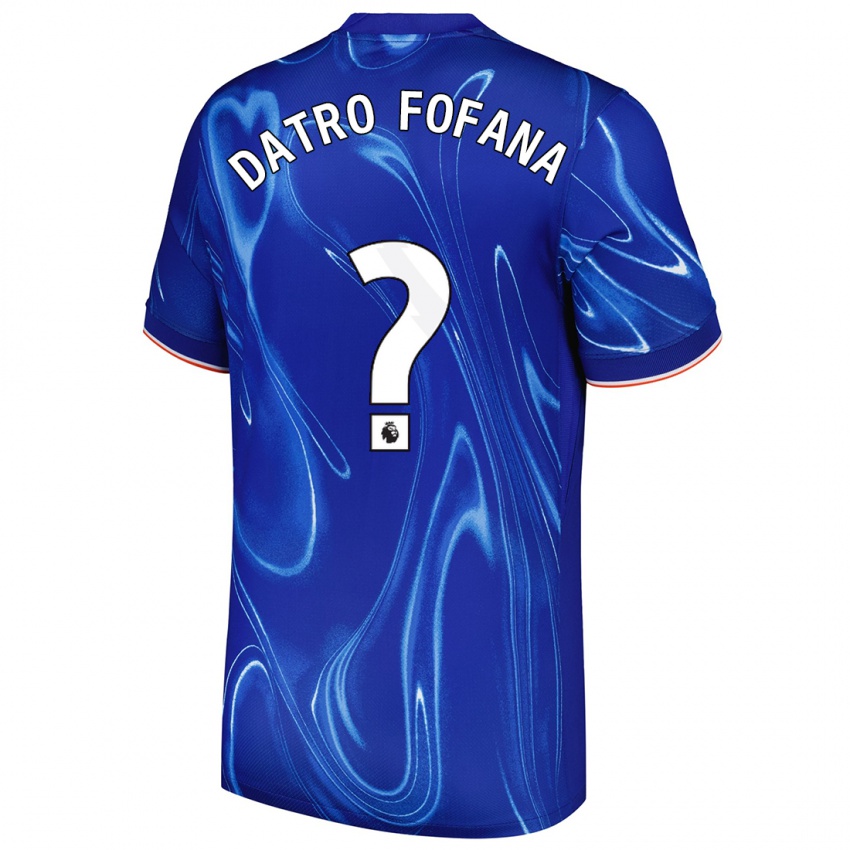 Gyermek David Datro Fofana #0 Kék Fehér Hazai Jersey 2024/25 Mez Póló Ing