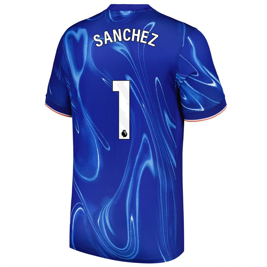 Gyermek Robert Sánchez #1 Kék Fehér Hazai Jersey 2024/25 Mez Póló Ing