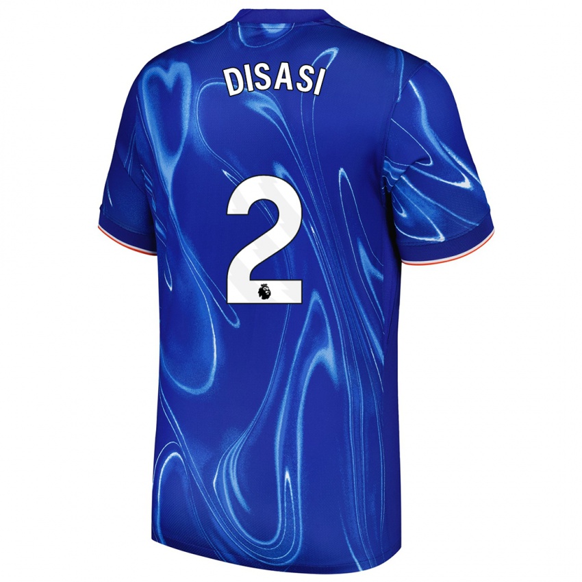 Gyermek Axel Disasi #2 Kék Fehér Hazai Jersey 2024/25 Mez Póló Ing