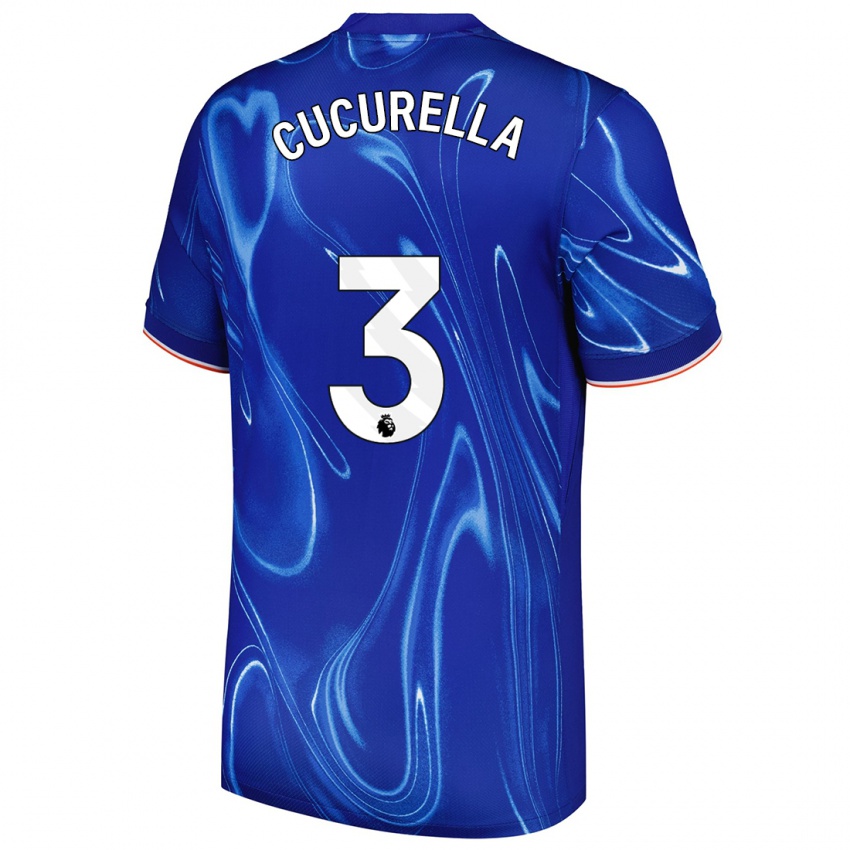 Gyermek Marc Cucurella #3 Kék Fehér Hazai Jersey 2024/25 Mez Póló Ing